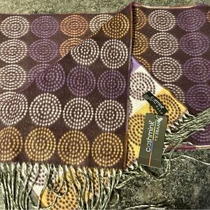 Cashmink Purple and Yellow Patterned Scarf